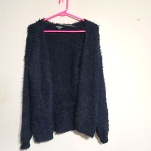 Wild Fable Fuzzy Navy Blue Cardigan Small‎